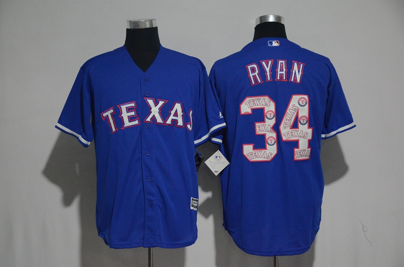 2017 MLB Texas Rangers #34 Ryan Blue Fashion Edition Jerseys